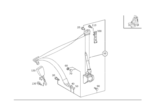 Front Seat Safety Belt for 1999 Mercedes-Benz E430 #1