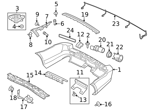 Bumper & Components - Rear for 2013 Land Rover Range Rover Sport #0