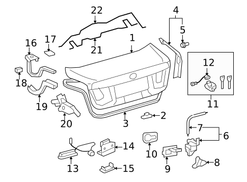 Lid & Components for 2010 Lexus LS600h #0