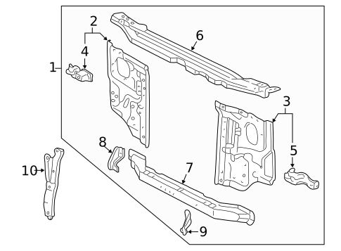 Radiator Support for 2000 Toyota Tacoma #0