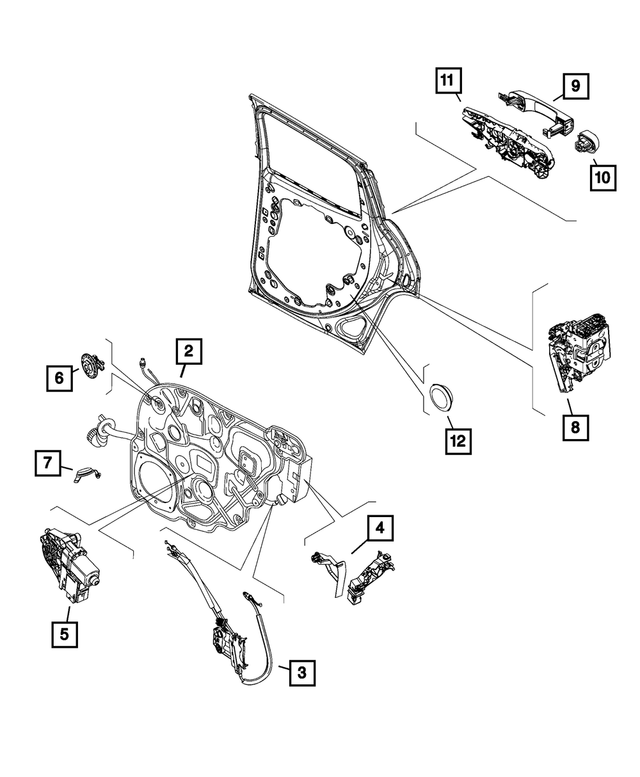 68286044AA - Doors, Door Mirrors and Related Parts: Carrier Plate Panel, Left for Fiat: 500X Image