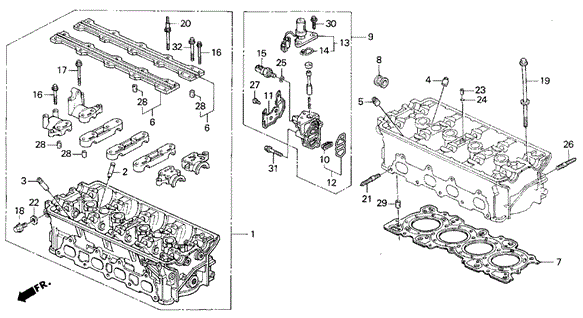Cylinder Head (VTEC) for 1995 Honda Civic del Sol #0
