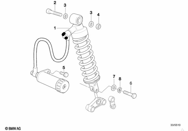 33532345550 - Rear Axle, Rear-Wheel Drive, Suspension: Fillister-Head Screw - M10X60 for BMW-Motorrad Image