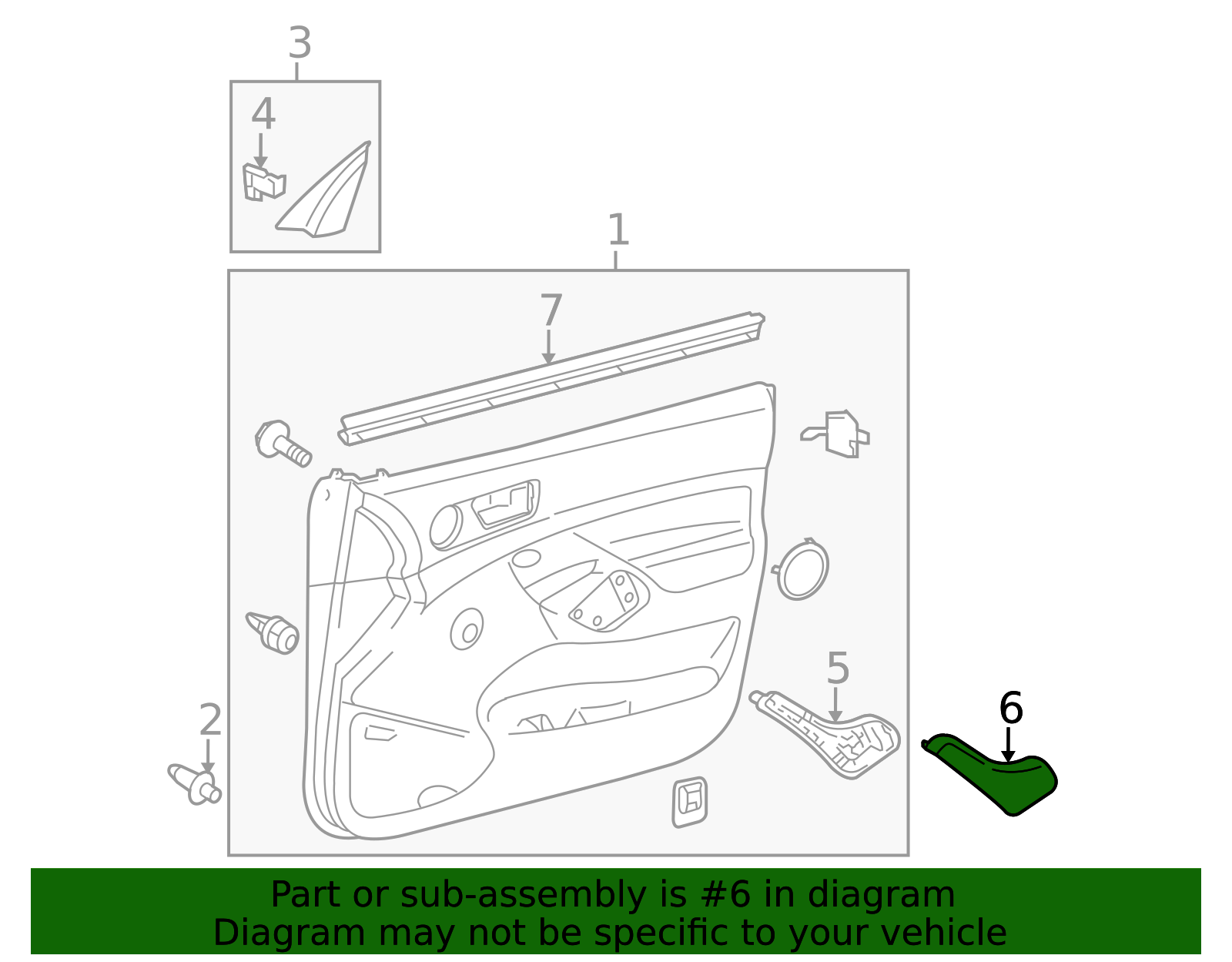 74646-04010-B0 - Door Panel Handle Cover 2005-2014 Toyota Tacoma ...