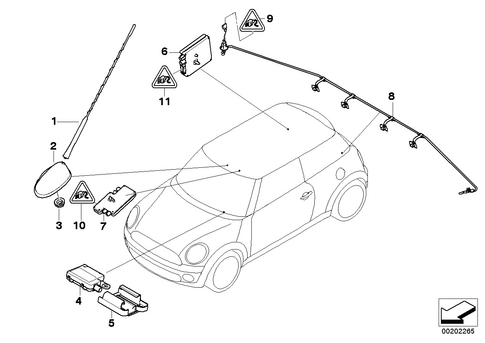 Single Parts Antenna for 2013 Mini Cooper #0