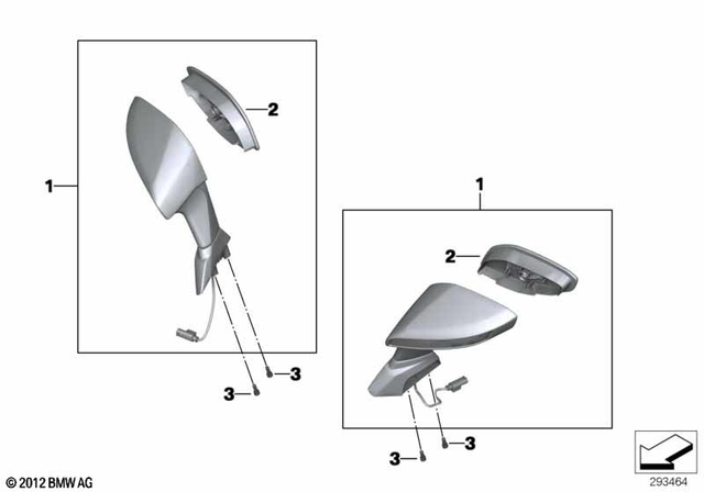 51168396595 - Body Equipment: Left Rear View Mirror -  for BMW-Motorrad Image image