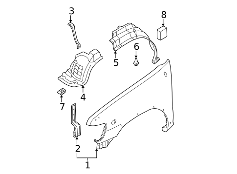 Fender & Components for 2000 Nissan Pathfinder #0