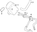 MB3Z18472AC - Cooling System: Outlet Hose for Ford: Bronco, Ranger Image
