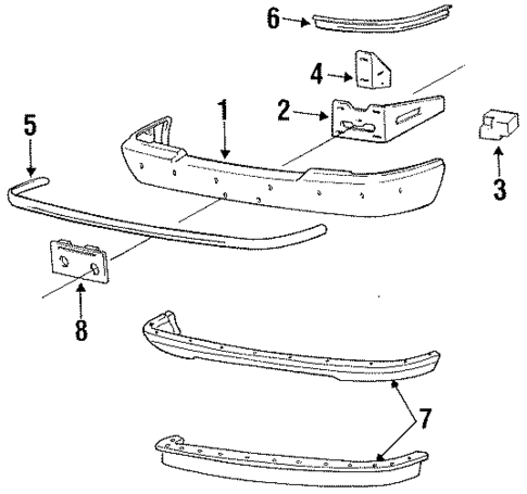 Bumper & Components - Front for 1995 Ford Ranger #1