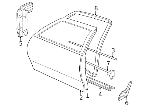 Door & Components for 1995 Pontiac Sunfire #0