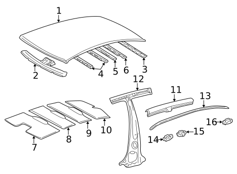 Roof & Components for 2002 Lexus LS430 #0
