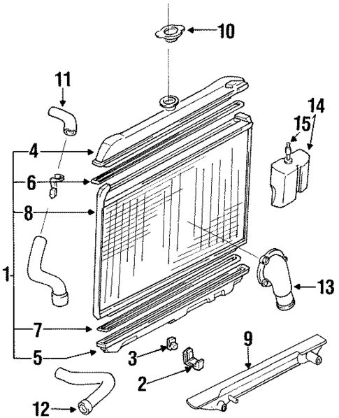 Radiator & Components for 1997 Nissan Pickup #0