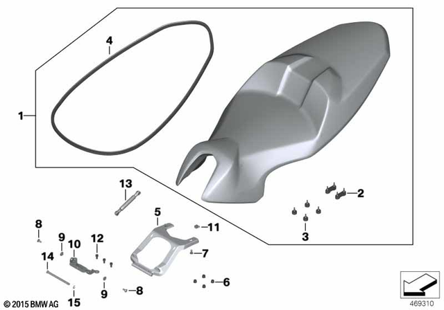 52537725098 - : Seat Bench Mount for BMW-Motorrad Image
