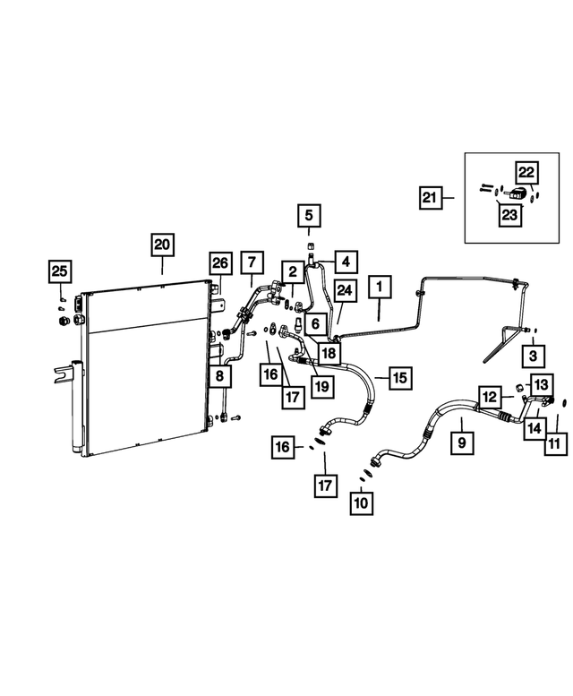68140653AE - Air Conditioners and Heaters: A/c Suction Line for Mopar Image