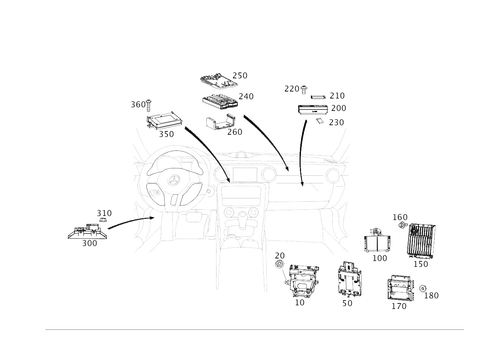 Control Units, Fuse Boxes and Relays in Interior for 2008 Mercedes-Benz SLK55 AMG #0