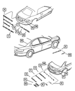 4805553AA - Exterior Ornamentation: Lx Nameplate for Mopar Image