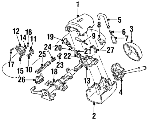 Shroud, Switches & Levers for 1993 Ford Thunderbird #0