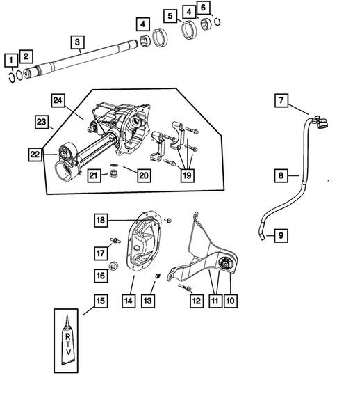 Front Axle Housing for 2007 Dodge Nitro #0