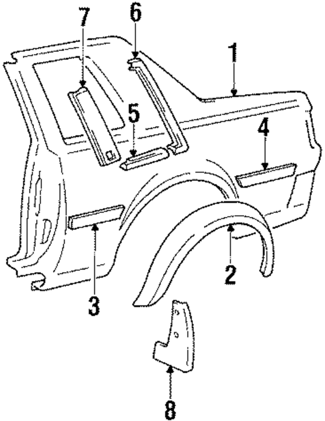 7660719125 - Body: Mud Guard for Toyota: Celica Image