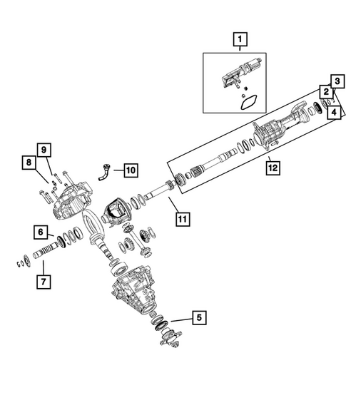 Front Axle: Housing, Differential and Vent for 2020 Ram 1500 #0