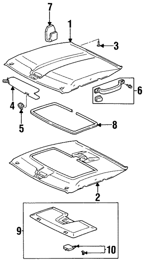 Interior Trim - Roof for 1996 Toyota Paseo #0