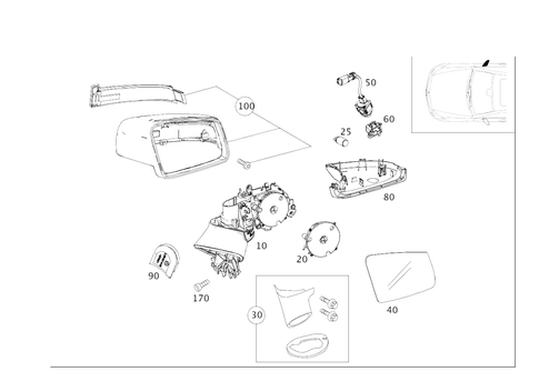 Outside Rear View Mirror, on the Right for 2017 Mercedes-Benz CLS63 AMG S #0