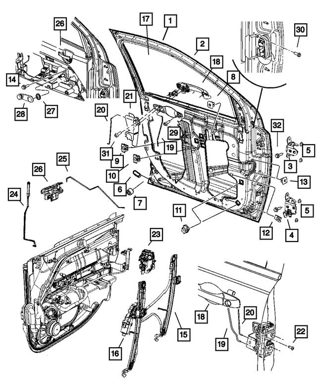 1DF67DX9AB - : Door Latch Knob And Push Rod, Left for Mopar Image