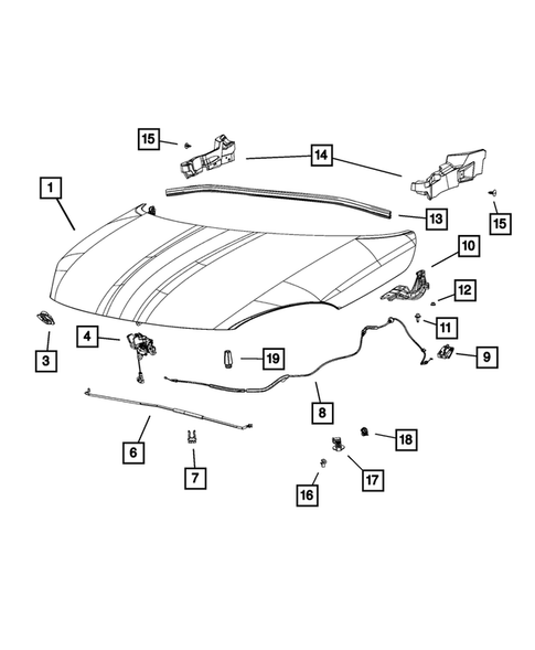 Hood and Hood Release for 2019 Fiat 500X #0