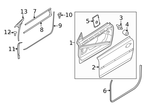 Door & Components for 2010 Volvo C70 #0