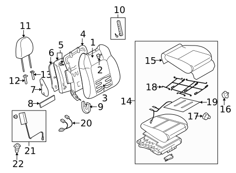 Front Seat Components for 2009 Subaru Legacy #2