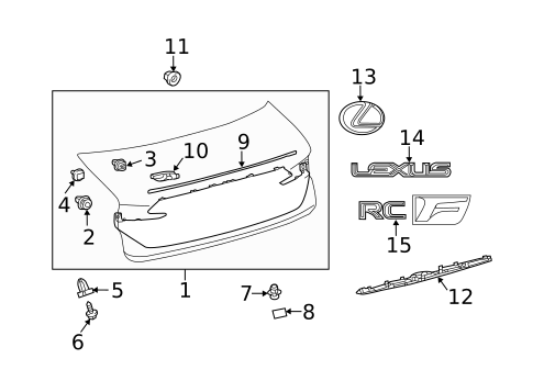 Exterior Trim - Trunk for 2016 Lexus RC F #0