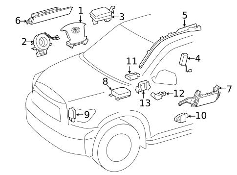 Air Bag Components for 2010 Toyota Tundra #0
