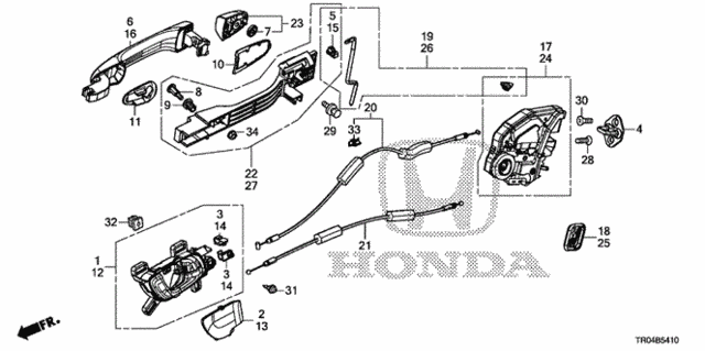 Rear Door Locks - Outer Handle for 2012 Honda Civic #0