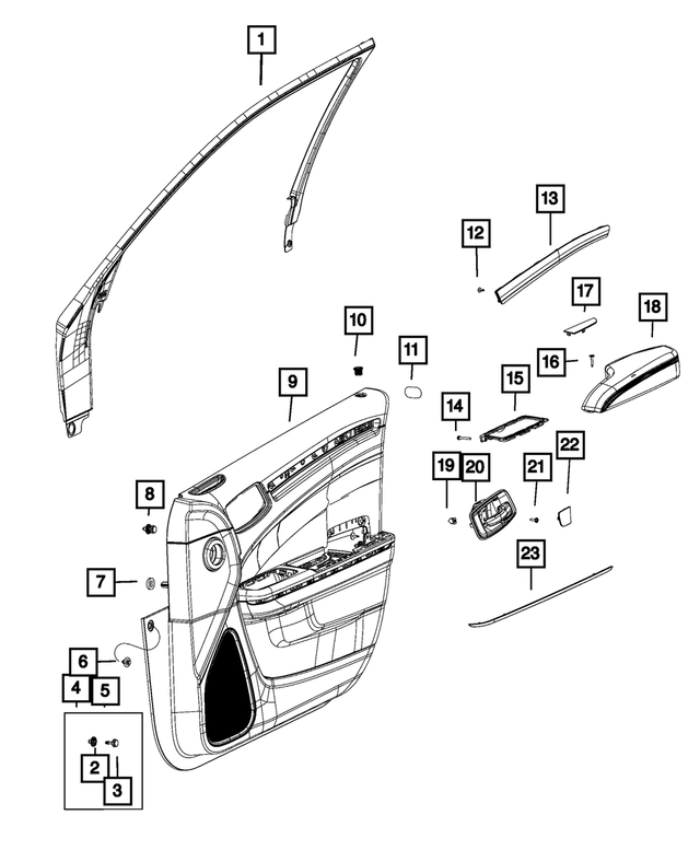 6CV76DX9AA - : Front Door Trim Armrest, Right for Mopar Image