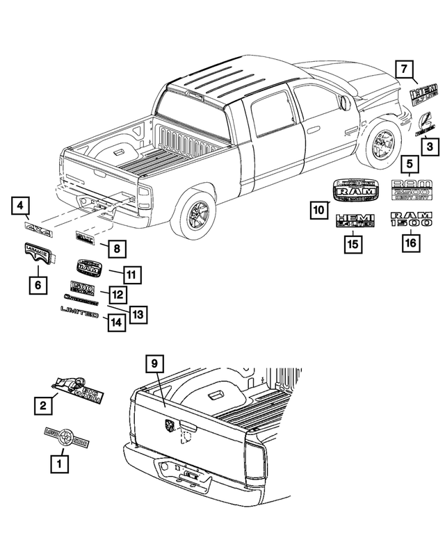 68205000AA - Exterior Ornamentation: Limited Nameplate for Mopar Image
