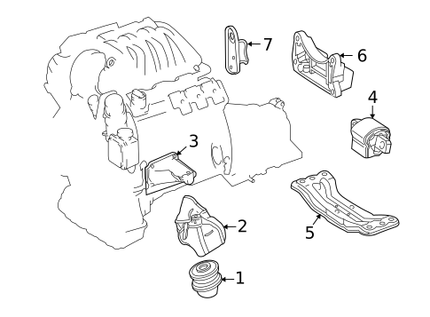 Engine & Trans Mounting for 2009 Mercedes-Benz CLS63 AMG #0