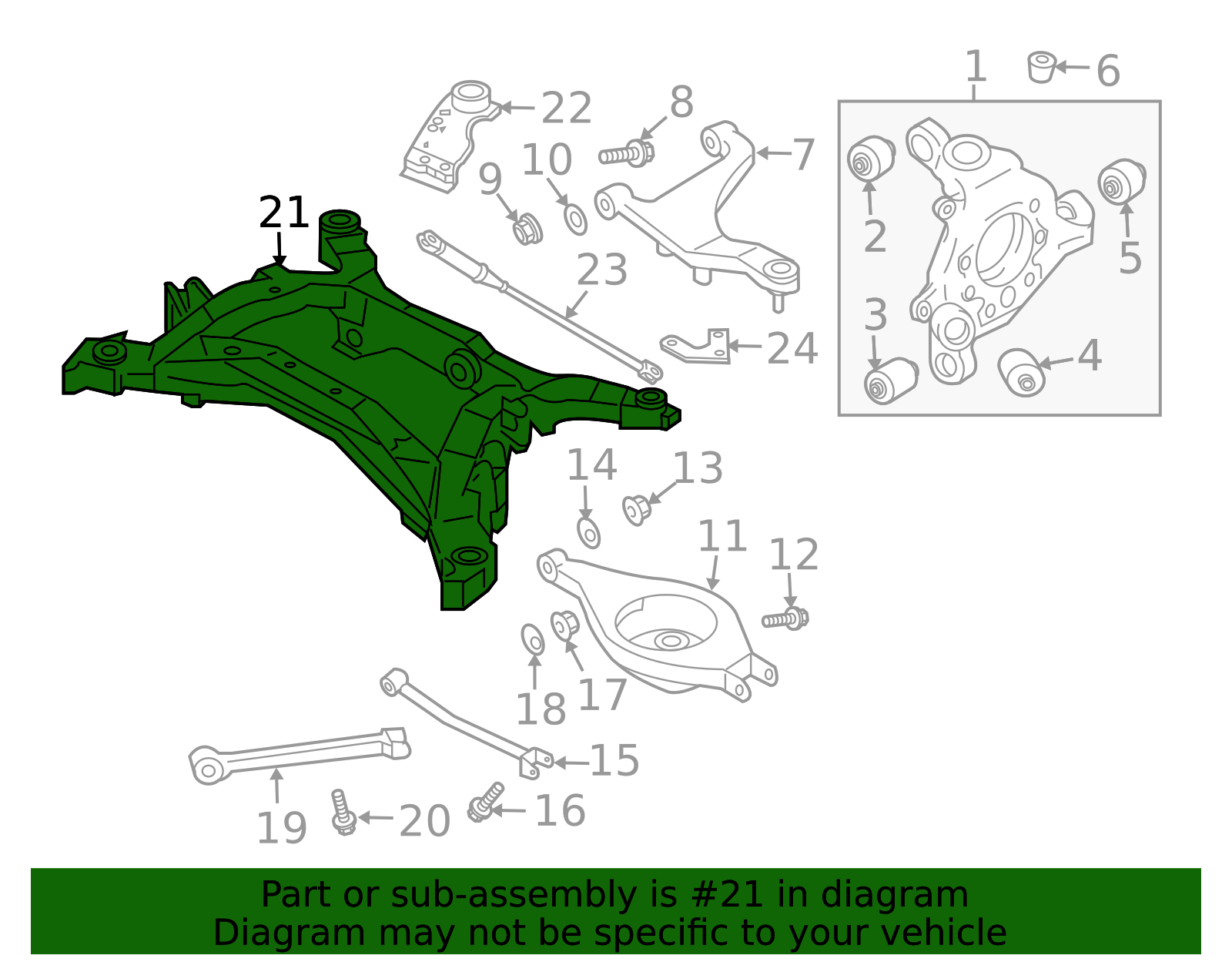 Genuine Rear Suspension Subframe (z34 370z) - 55400-1EA0C