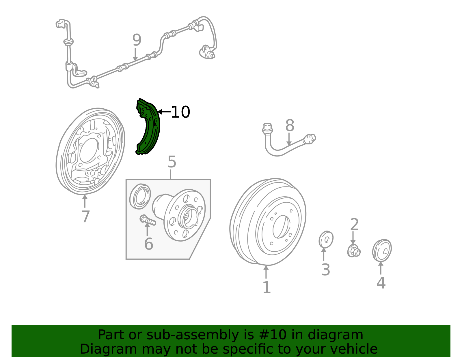 1992-2008 Honda Drum Brake Shoe 43153-SR4-A03 | Honda Factory Parts