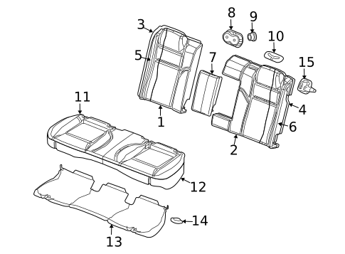 Rear Seat Components for 2005 Chrysler 300 #1