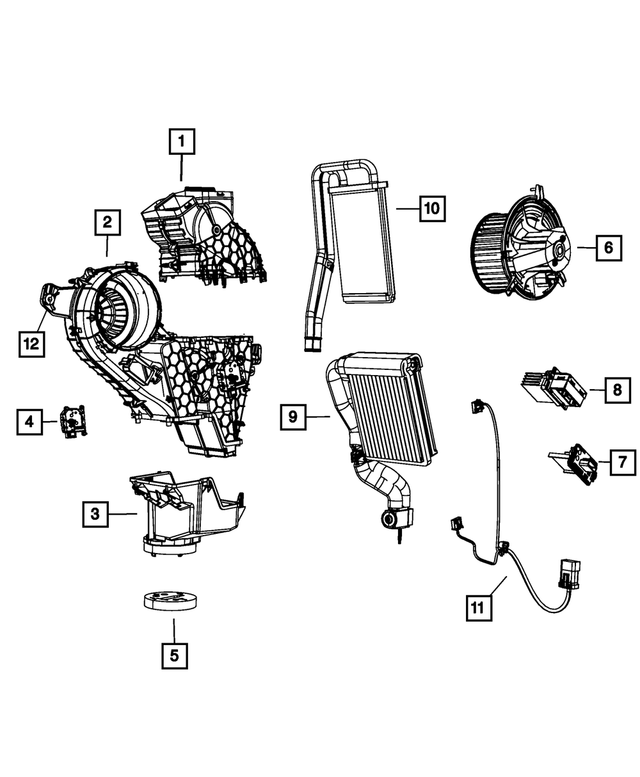 68038197AA - : A/C And Heater Wiring, Rear for Mopar Image