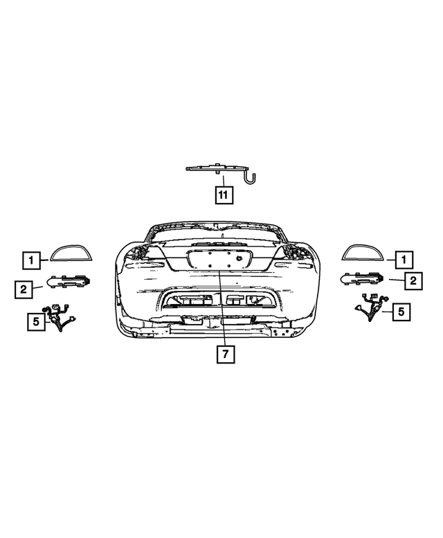4865487AH - Electrical: Tail Stop Turn Lamp, Left for Mopar Image