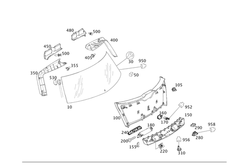 Rear-End Door/Rear-End Window Detachable Parts for 2014 Mercedes-Benz GLK250 #0