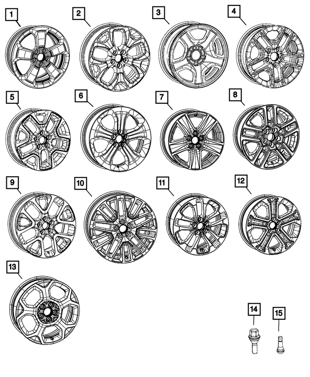 68500259AA - Wheels: Aluminum Wheel, Front Or Rear for Mopar Image