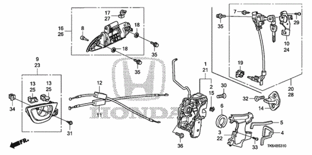 Front Door Locks - Outer Handle for 2012 Honda Fit #0