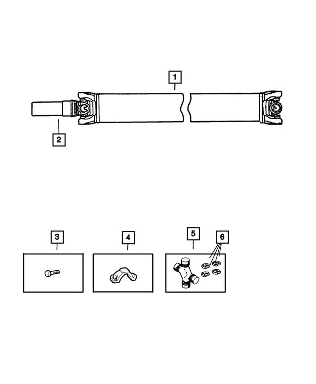 68127993AA - Propeller Shafts and U-Joints: U-joint Kit for Mopar Image