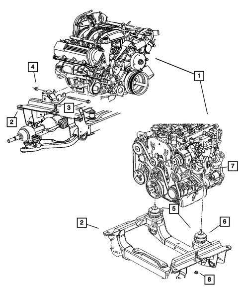 Engine Mounting for 2007 Jeep Liberty #3