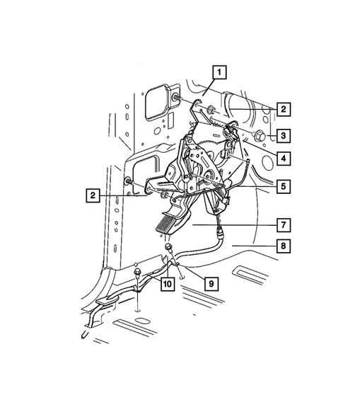 Parking Brake Lever, Cables, and Rear Disc Park Brake Assembly for 2009 Dodge Durango #1