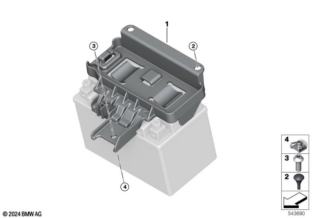 61215A76BC1 - : Battery Hold Down for BMW-Motorrad Image