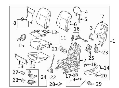 Front Seat Components for 2010 Lexus HS250h #0
