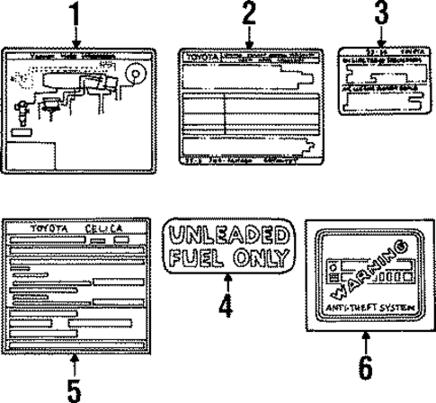 Labels for 1986 Toyota Celica #0
